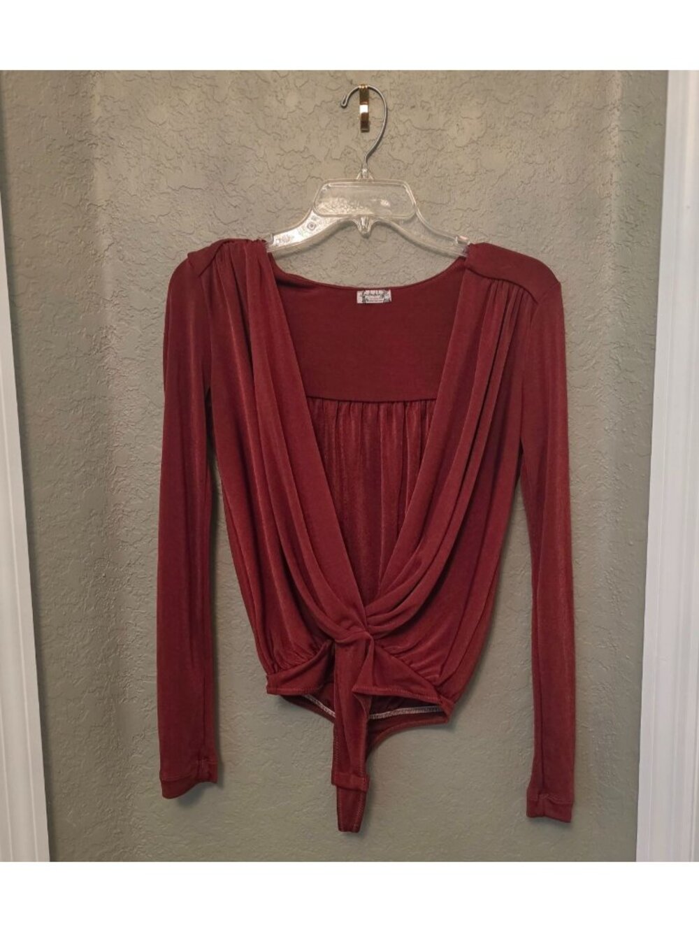 Free People Intimately Free Rust Turnt Slinky Open Front Bodysuit S EUC